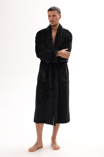 Халат мужской из велсофта German Volf, черный