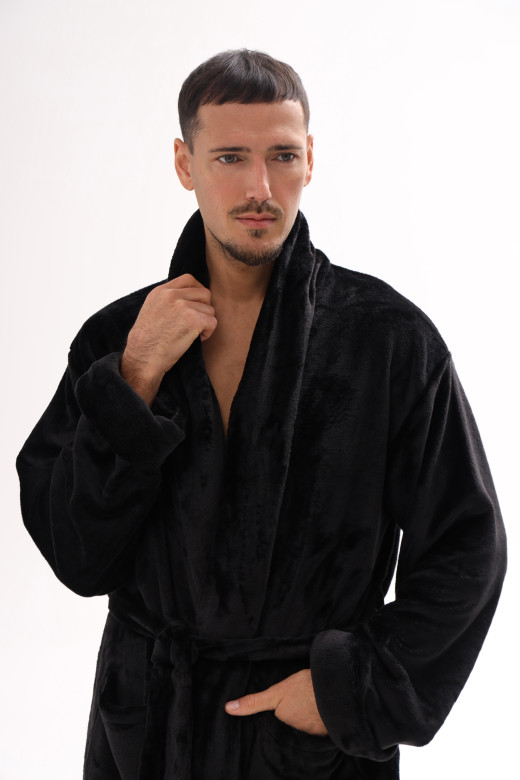 Мужской халат из велсофта — теплый, мягкий и комфортный для дома