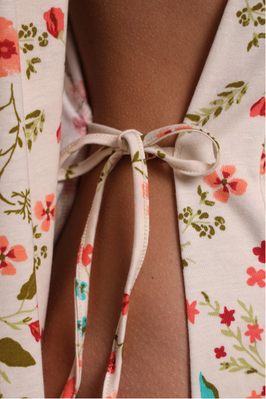 Лёгкий женский халат в стиле прованс с цветочным узором German Volf