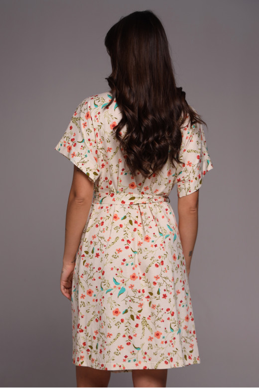 Лёгкий женский халат в стиле прованс с цветочным узором German Volf