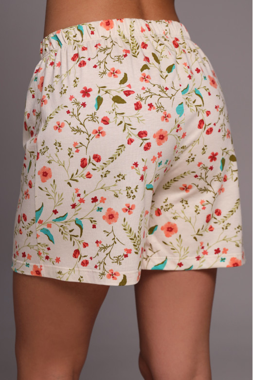 Домашние шорты из кулира с цветочным принтом в стиле прованс German Volf