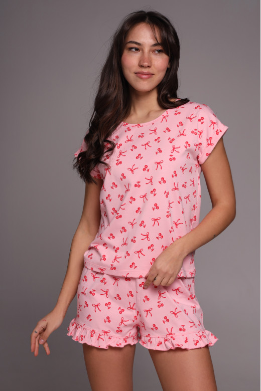 Женские шорты для дома и сна из кулира German Volf с рюшами