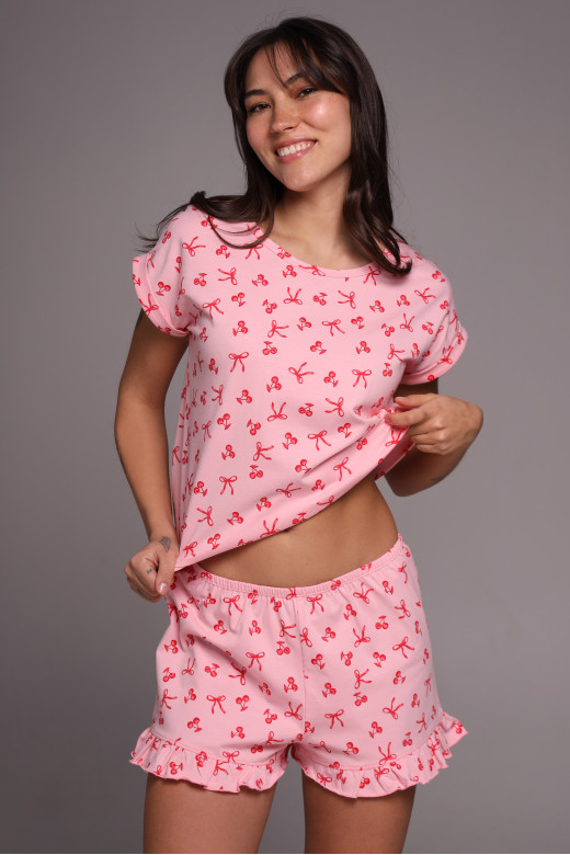 Женские шорты для дома и сна из кулира German Volf с рюшами