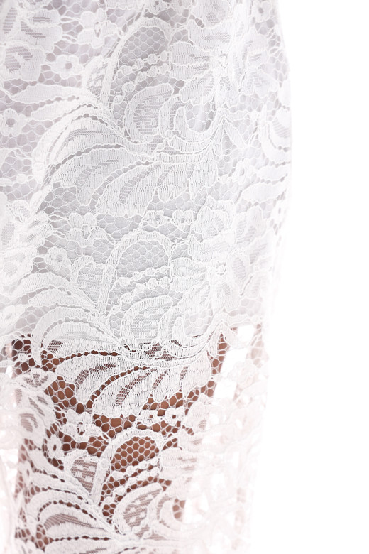 Стильные гипюровые женские штаны German Volf, белый