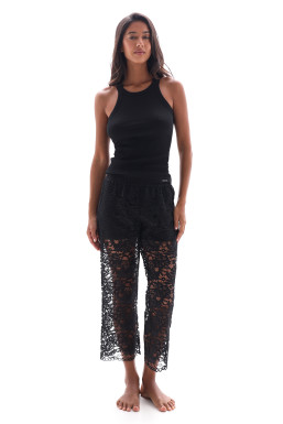 Гипюровые штаны German Volf  "Камелия", черный