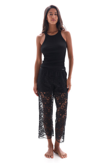 Гипюровые штаны German Volf  "Камелия", черный