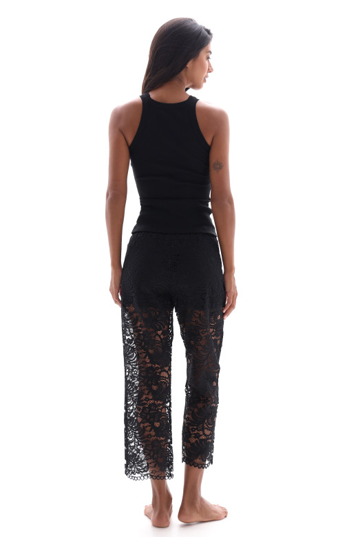 Стильные гипюровые женские штаны German Volf, черный