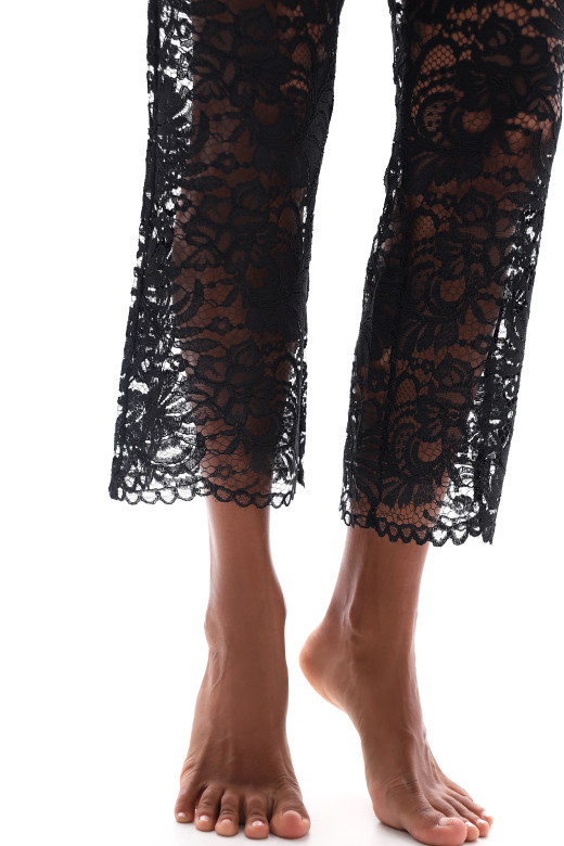 Стильные гипюровые женские штаны German Volf, черный