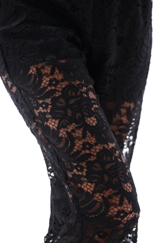Стильные гипюровые женские штаны German Volf, черный