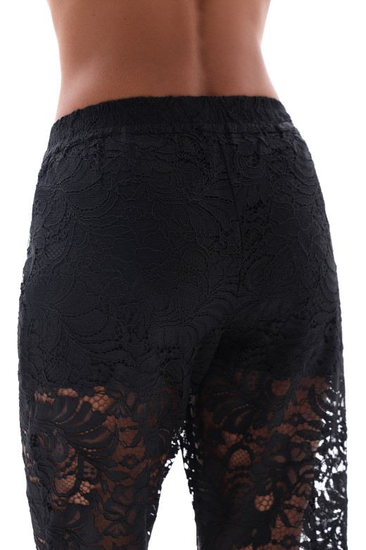 Стильные гипюровые женские штаны German Volf, черный