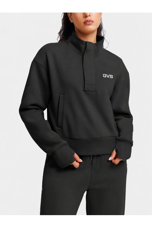 Чорний жіночий утеплений спортивний костюм GVS Urban Warm