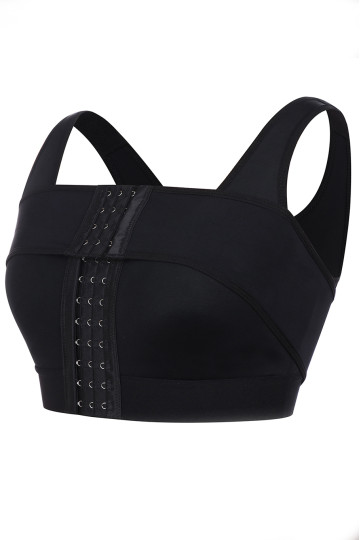 Компресійний бюстгалтер на гачках + післяопераційна бандажна стрічка MT190187 колір чорний