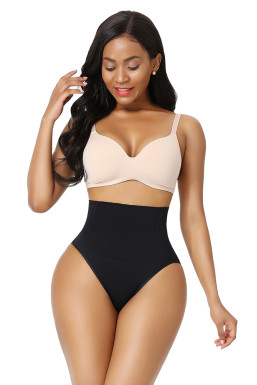 Бесшовные корректирующие трусики с утяжкой живота и поддержкой ягодиц, черный