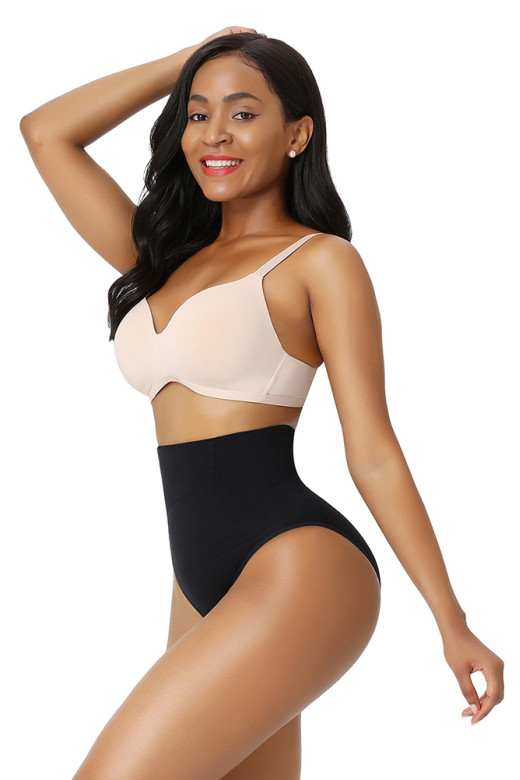 Бесшовные корректирующие трусики с утяжкой живота и поддержкой ягодиц, черный