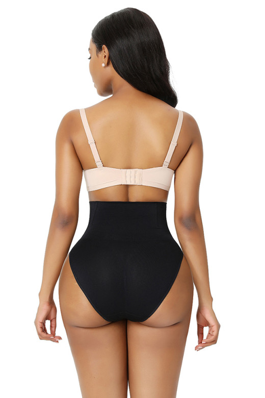 Бесшовные корректирующие трусики с утяжкой живота и поддержкой ягодиц, черный