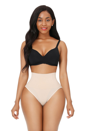 Высокие  корректирующие трусики с усиленным контролем зоны живота, цвет скин 