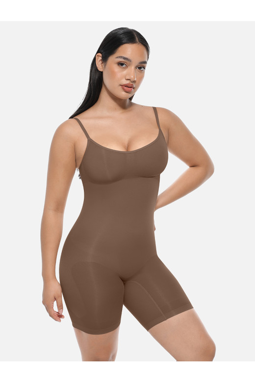 Комбінезон-боді коригуючий однотонний, кавовий MT200277-BN5