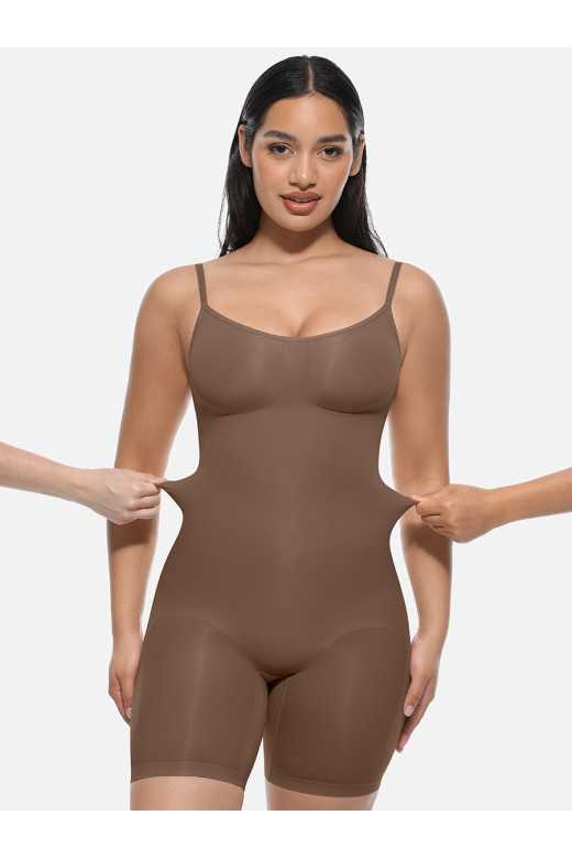 Комбінезон-боді коригуючий однотонний, кавовий MT200277-BN5