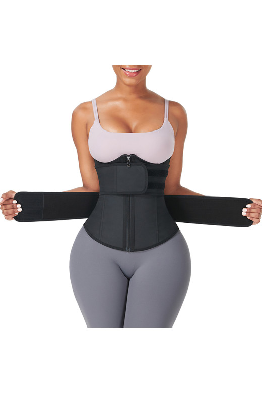 Чорний жіночий коригуючий корсет Waist Sculpt із подвійною фіксацією Чорний жіночий коригуючий корсет Waist Sculpt із подвійною фіксацією