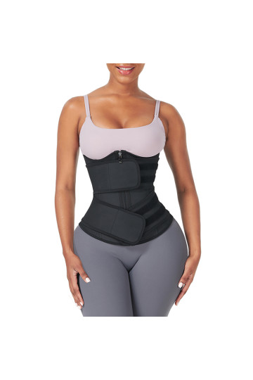 Жіночий коригуючий корсет Waist Sculpt з латексними вставками та подвійною фіксацією — German Volf, чорний.