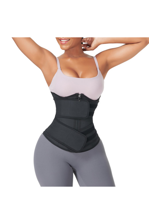 Чорний жіночий коригуючий корсет Waist Sculpt із подвійною фіксацією Чорний жіночий коригуючий корсет Waist Sculpt із подвійною фіксацією
