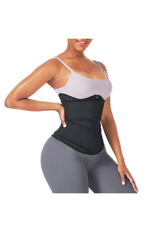 Чорний жіночий коригуючий корсет Waist Sculpt із подвійною фіксацією Чорний жіночий коригуючий корсет Waist Sculpt із подвійною фіксацією