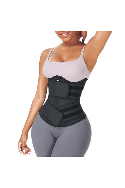 Чорний жіночий коригуючий корсет Waist Sculpt із подвійною фіксацією Чорний жіночий коригуючий корсет Waist Sculpt із подвійною фіксацією