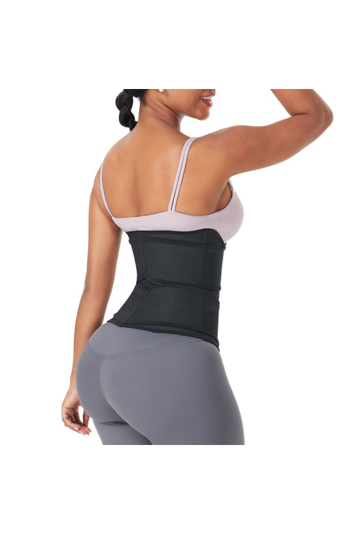 Чорний жіночий коригуючий корсет Waist Sculpt із подвійною фіксацією Чорний жіночий коригуючий корсет Waist Sculpt із подвійною фіксацією