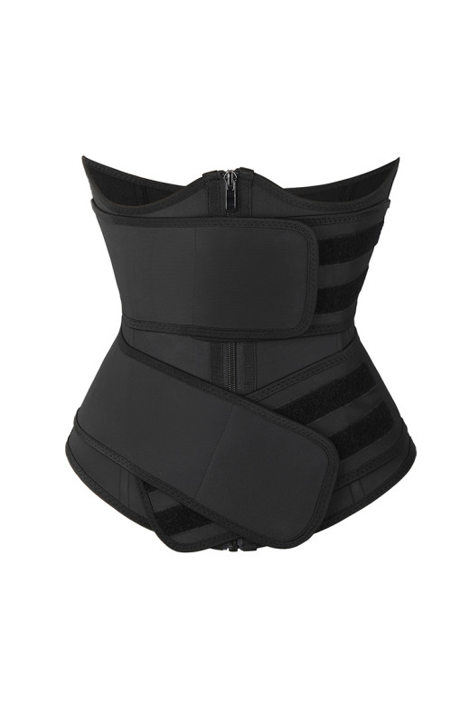 Чорний жіночий коригуючий корсет Waist Sculpt із подвійною фіксацією Чорний жіночий коригуючий корсет Waist Sculpt із подвійною фіксацією