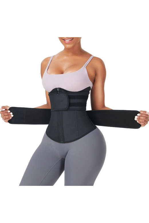 Чорний жіночий коригуючий корсет Waist Sculpt із подвійною фіксацією Чорний жіночий коригуючий корсет Waist Sculpt із подвійною фіксацією
