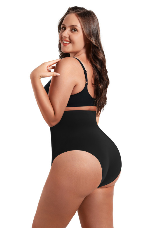 Высокие  корректирующие трусики с усиленным контролем зоны живота, цвет черный