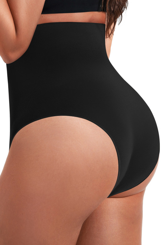 Высокие  корректирующие трусики с усиленным контролем зоны живота, цвет черный