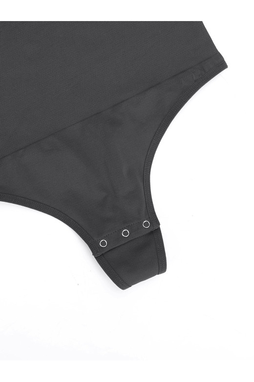 Корректирующее боди с длинным рукавом и квадратным вырезом декольте German Volf, черный