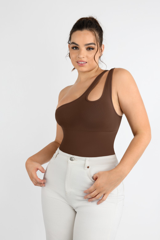 Боді коригуючий з утяжкою у зоні таліі колір шоколад