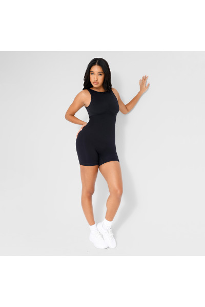 Корректирующий комбинезон с утяжкой живота и поддержкой груди, черный