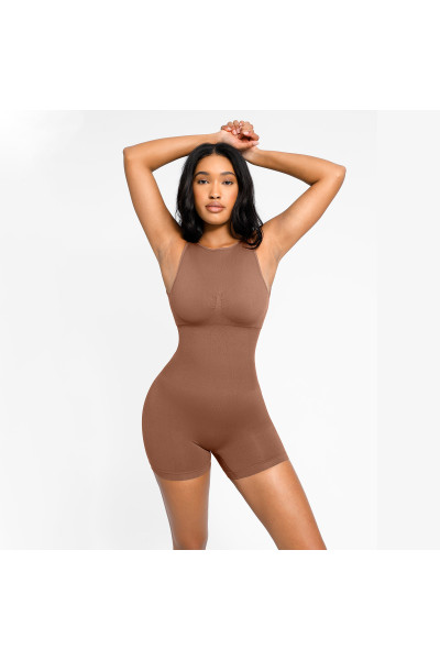 Корректирующий комбинезон с утяжкой живота и поддержкой груди, светло-коричневый