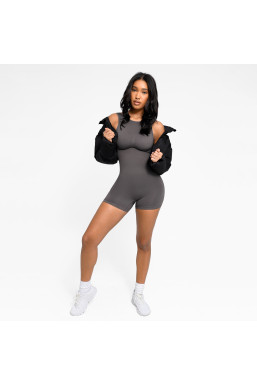 Корректирующий комбинезон с утяжкой живота и поддержкой груди, серый