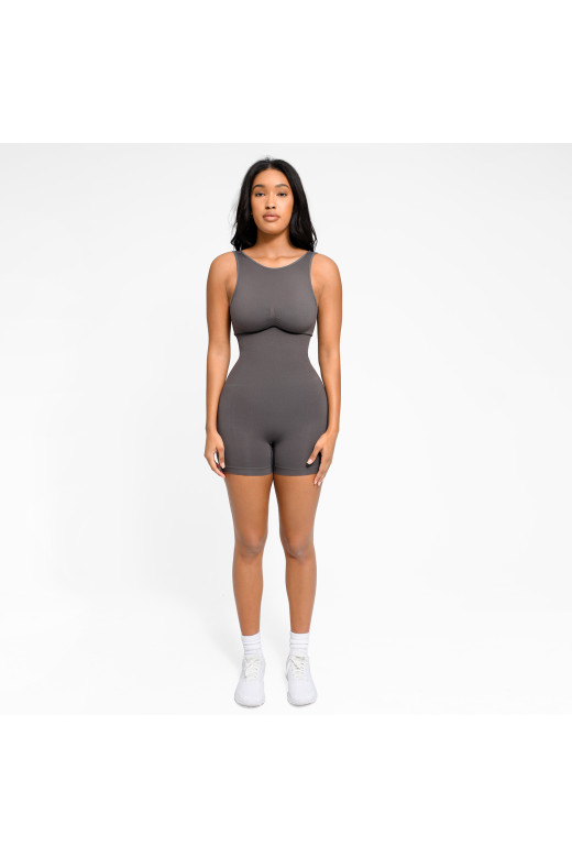 Корректирующий комбинезон с утяжкой живота и поддержкой груди, серый