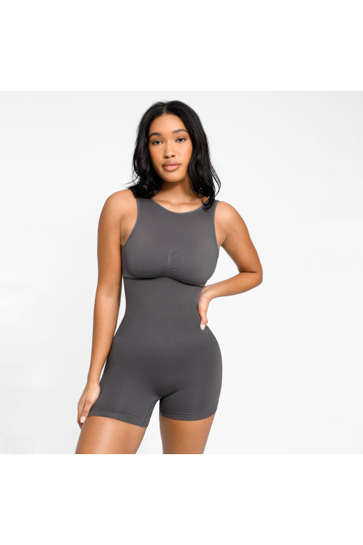 Корректирующий комбинезон с утяжкой живота и поддержкой груди, серый
