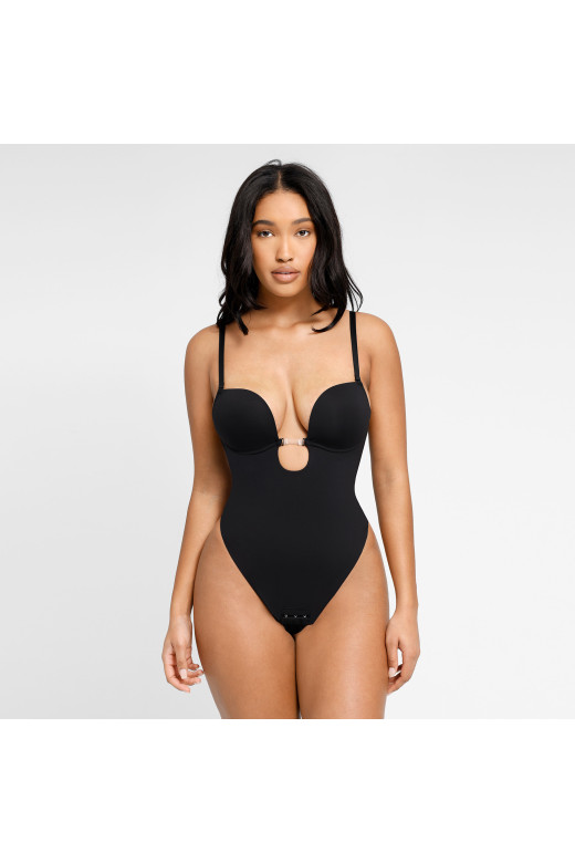 Корректирующее боди на тонких бретелях с оригинальным декольте от German Volf