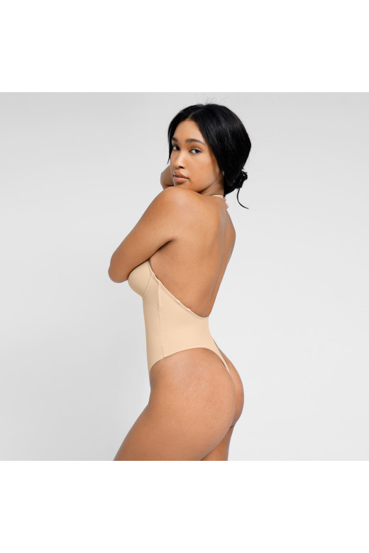 Коригувальне боді на тонких бретелях з оригінальним декольте від German Volf