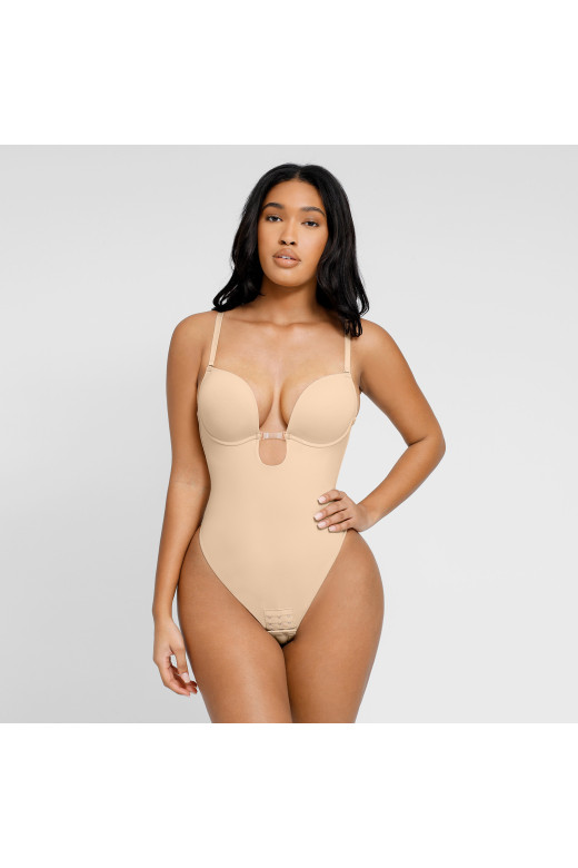 Коригувальне боді на тонких бретелях з оригінальним декольте від German Volf