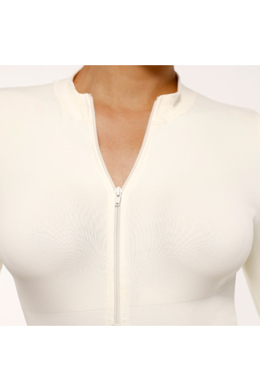 Корректирующее белое боди на молнии с утяжкой GERMAN VOLF