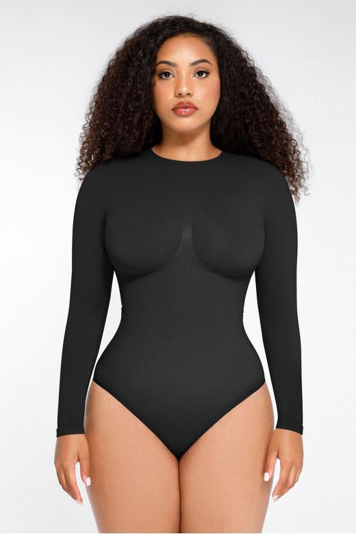 Чорне коригуюче боді з глибоким вирізом на спині GERMAN VOLF