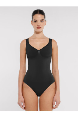 Коригуючий боді з ефектом моделювання талії на регульованих бретелях, чорний