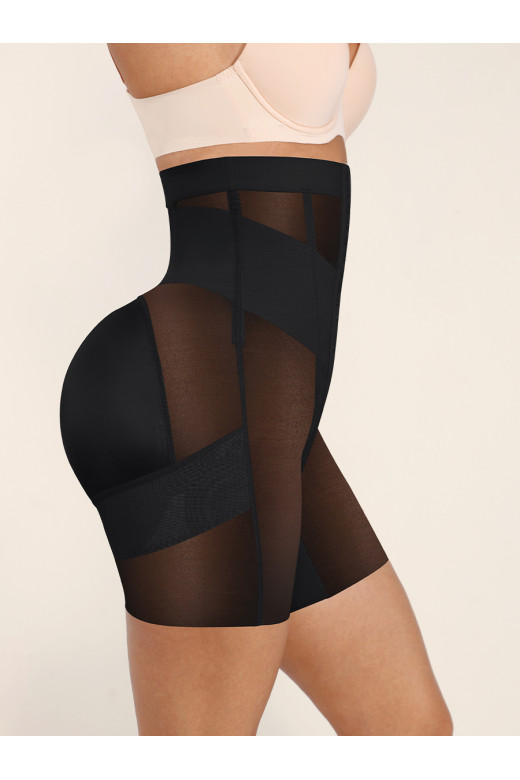 Черные корректирующие шорты с высокой талией Hourglass Sculpt