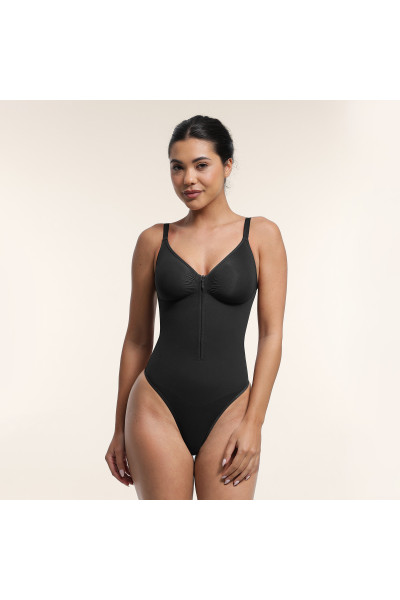 Комбідрес коригуючий на бретелях з підтримкою грудей, чорний