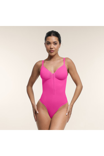 Комбідрес коригуючий на бретелях з підтримкою грудей, рожевий