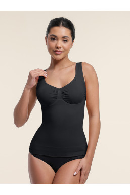 Комплект коригувальної білизни: майка з підтримкою грудей і трусики, що стягують, чорний
