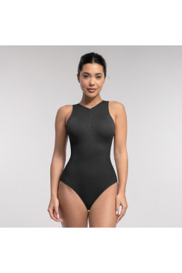 Черное женское корректирующее боди Zip Sculpt на молнии от German Volf